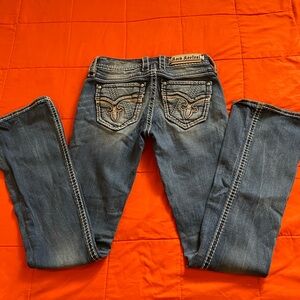 Rock Revival Women's Boot Cut Jeans - Distressed Medium Blue